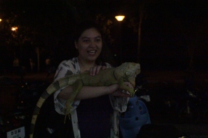 Me holding a lizard